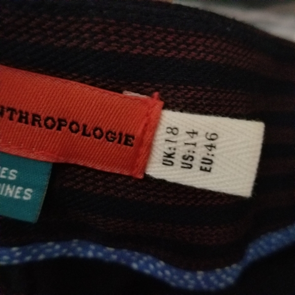 CARTONNIER | Anthro striped high waist pleated cropped belted trouser pants - Picture 6 of 10